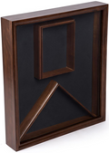 Flag and Photo Display Case, Wood with Glass Cover, Wall or Tabletop Placement – Cherry Finish The Military Gift Store
