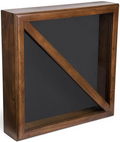 Flag Display Box, Tempered Glass & Pine Wood Construction – Cherry, Black Finish The Military Gift Store