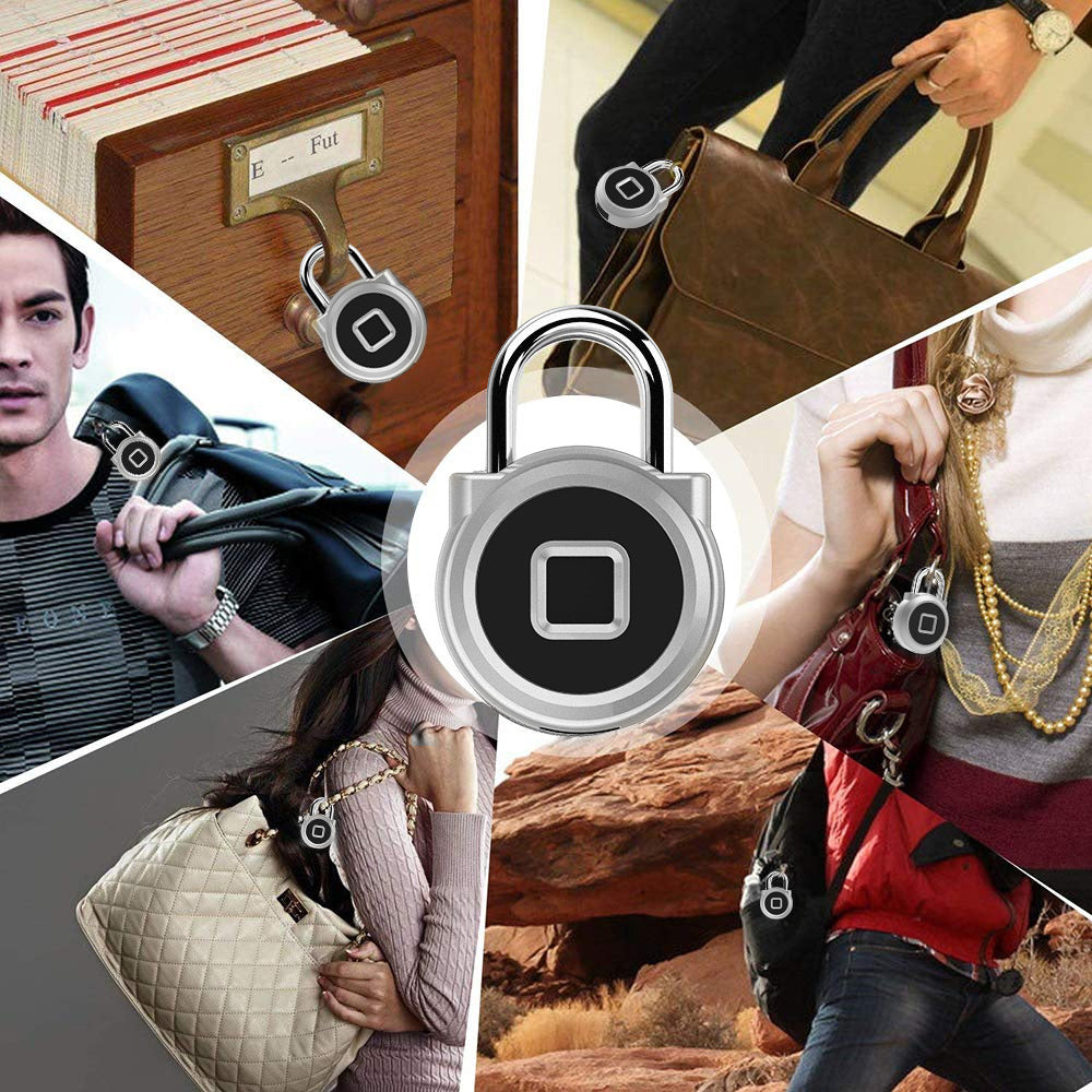 Fingerprint Lock Smart Keyless Lock IP65 Waterproof Anti-Theft Security Padlock Door Luggage Case PadLockS Pi-Mart
