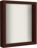 Mahogany Shadow Box Frame with Soft Linen Back | Displays Memorabilia and Photos up to 11x14 Inches. Shatter-Resistant Glass. The Military Gift Store