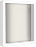 White Shadow Box Frame with Soft Linen Back | Displays Memorabilia and Photos up to 8x10 Inches The Military Gift Store