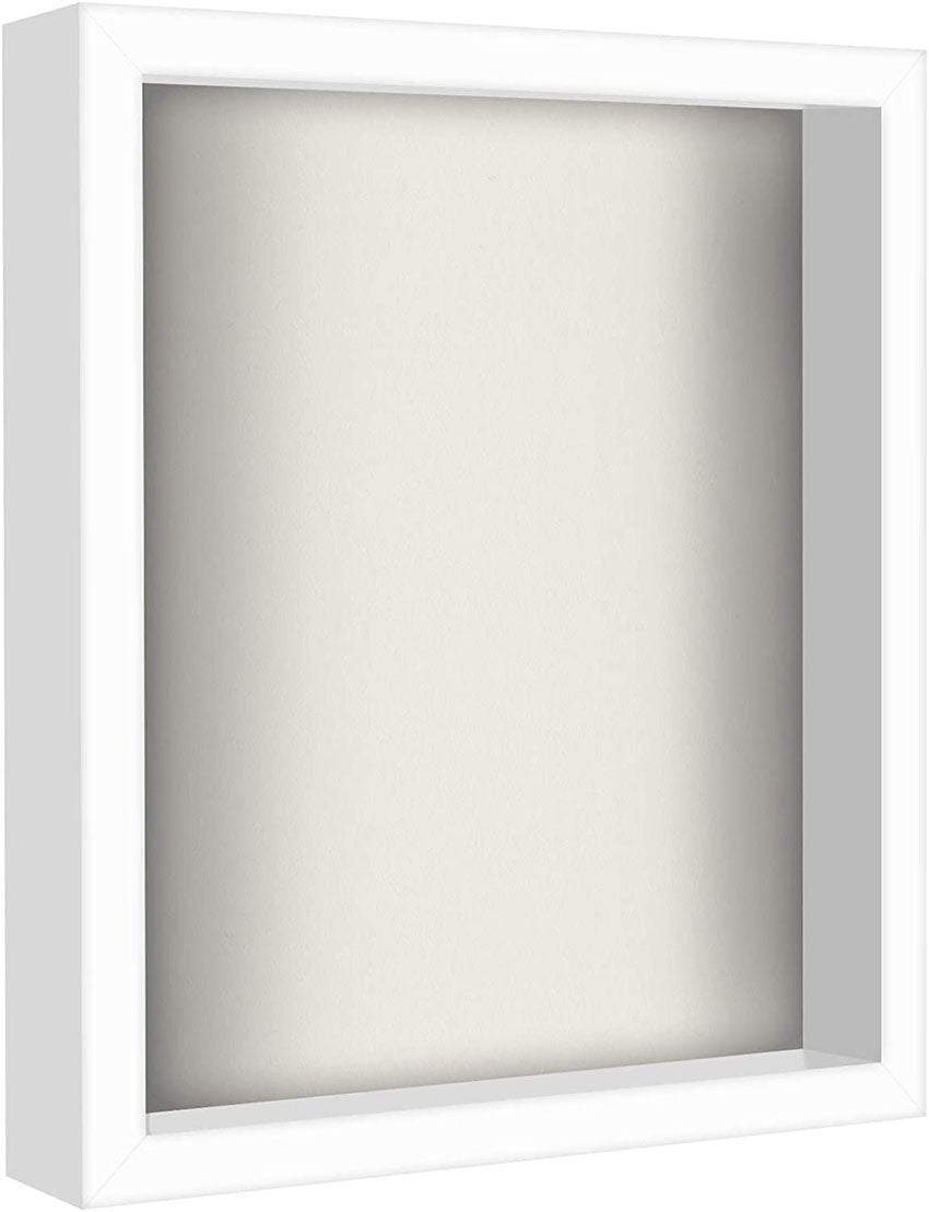 White Shadow Box Frame with Soft Linen Back | Displays Memorabilia and Photos up to 11x14 Inches The Military Gift Store