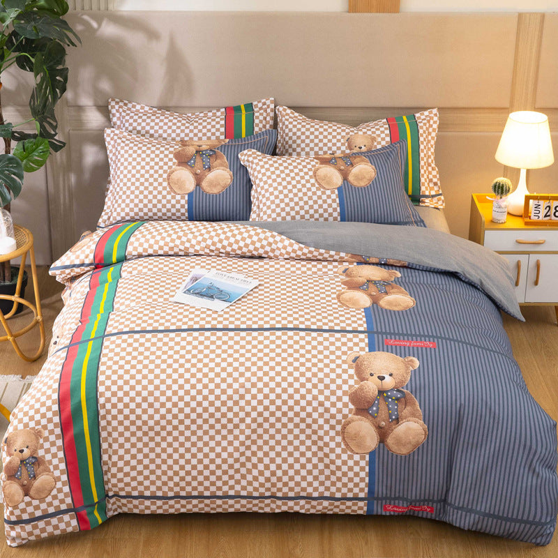 Cotton Winter Linen Quilt Cover Bedding Set Pi-Mart