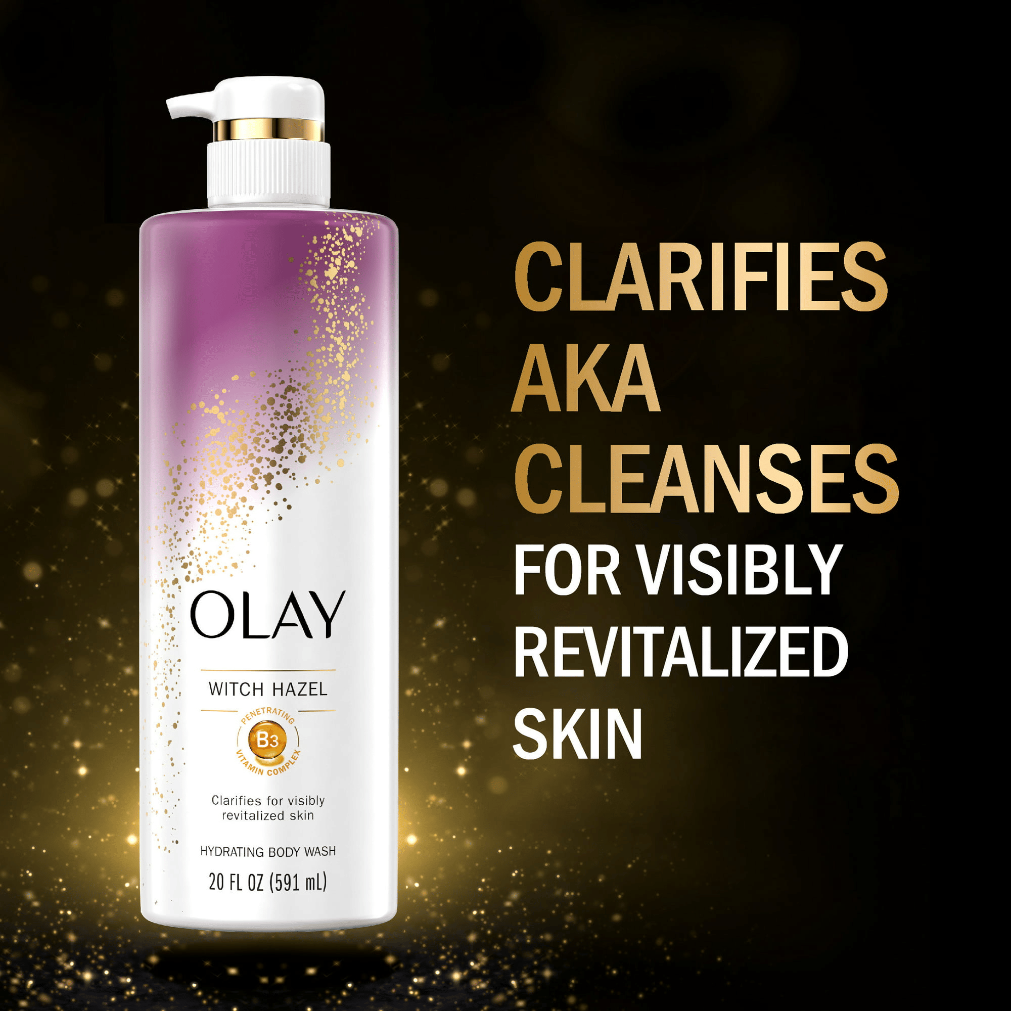Olay Hydrating Body Wash with Witch Hazel and Vitamin B3 Complex, All Skin Types, 20 fl oz