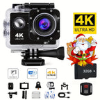 4K WIFI Action Camera: Unleash Your Visual Creativity with 170° Ultra-Wide Angle, Crisp 2" Display, And Ample 32GB Memory. Paired with A Remote Control Accessory Kit for Ultimate Convenience. Father's Day Gift, Capture And S Lootquake LLC