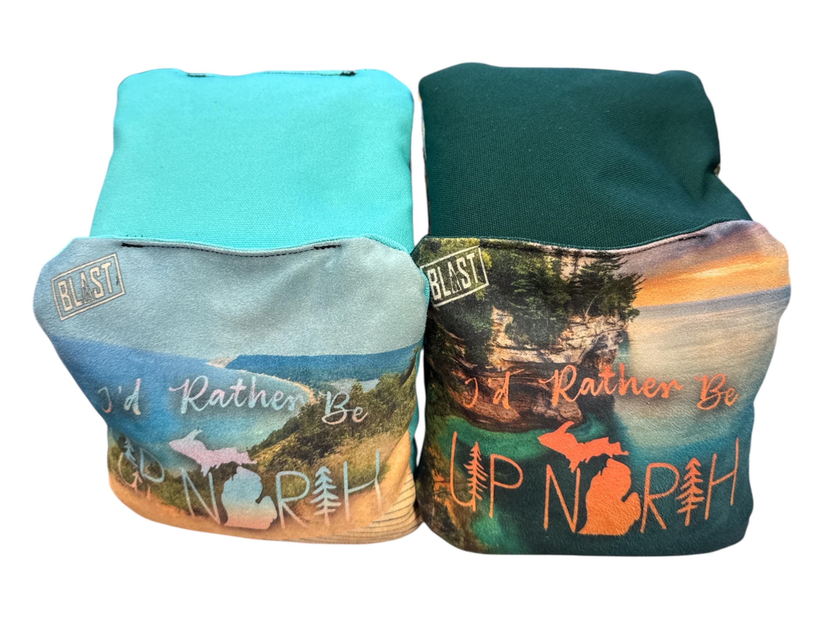 Up North Lake Michigan All Weather Slick and Stick CORNHOLE Bags - SJB-DIAMOND ELITES