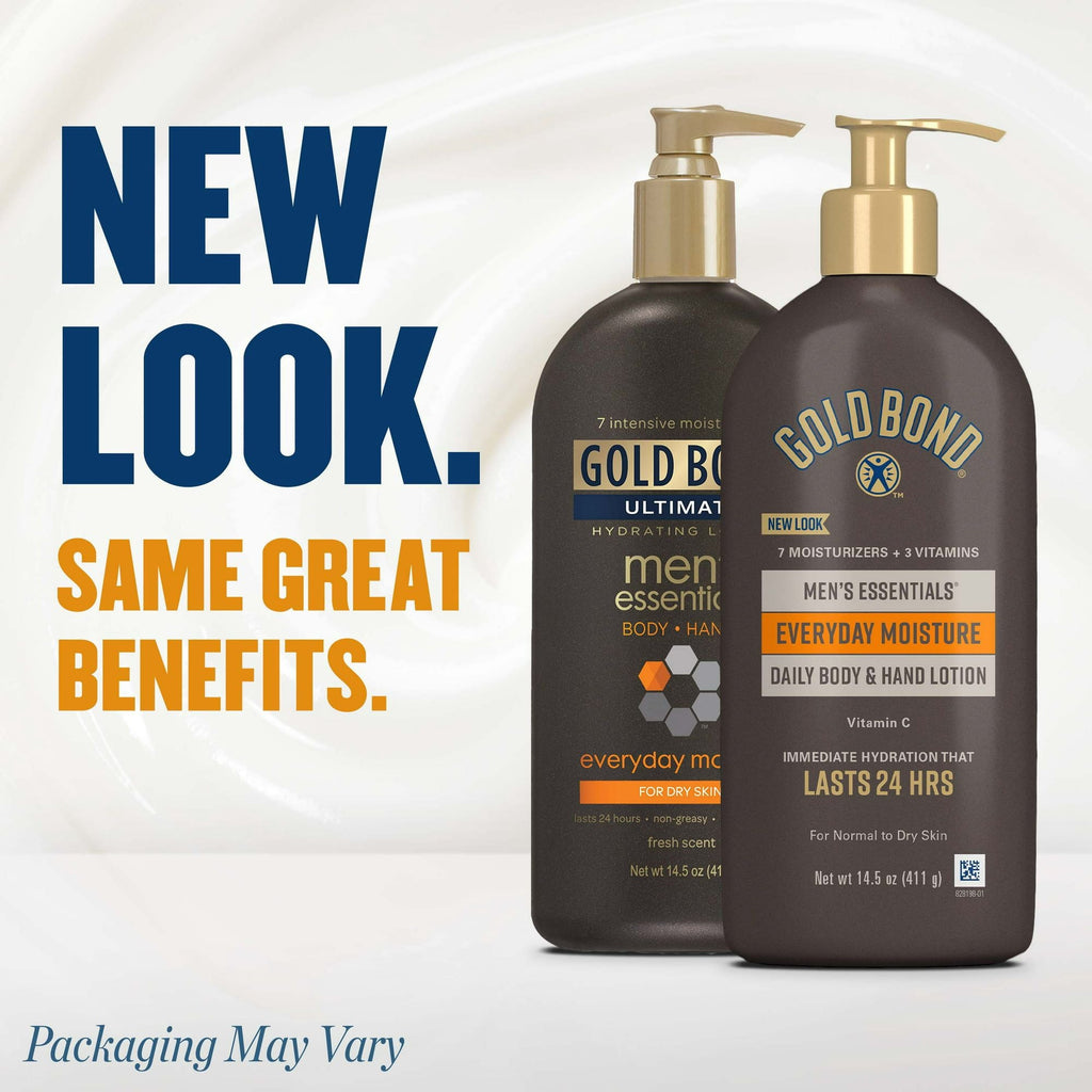 Gold Bond Men's Essentials Everyday Body and Hand Lotion & Cream for Dry Skin 14.5oz EasyOptionXY LLC