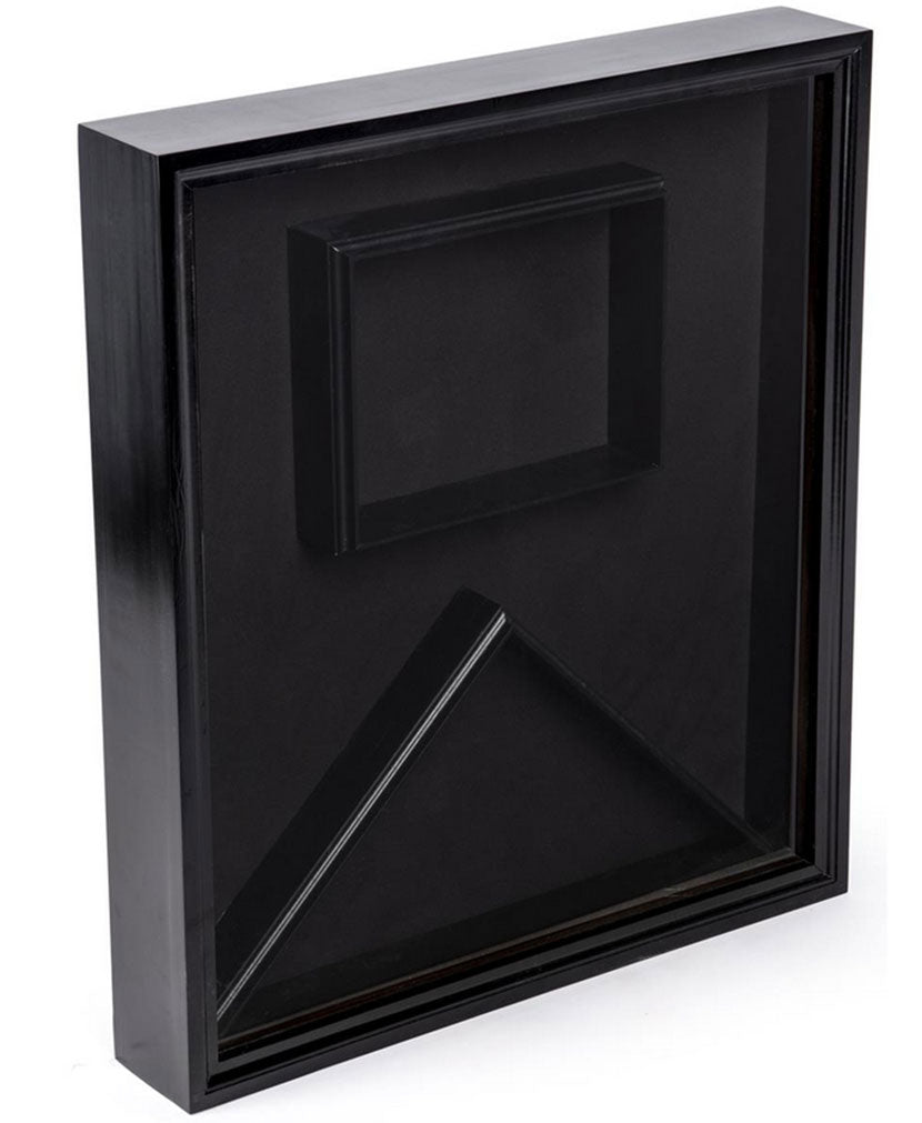 Flag Display Case with Glass Front and Certificate Holder, Velvet Backing The Military Gift Store