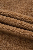 Light French Beige Fleece Tie Front Winter Vest