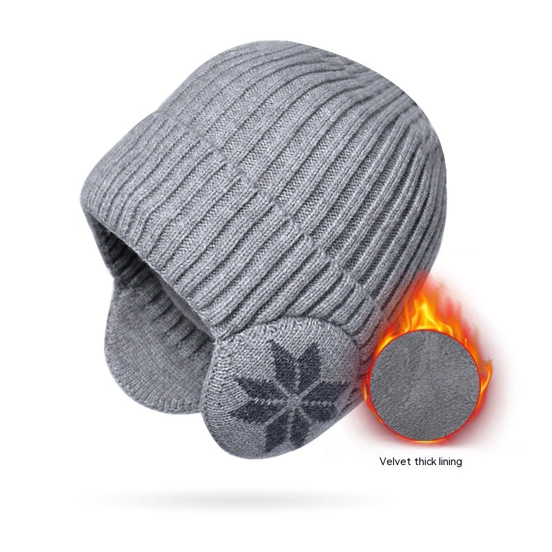 Thermal Knitting Woolen Cap Men's Fleece-lined Thickened Winter Trending Products Pi-Mart