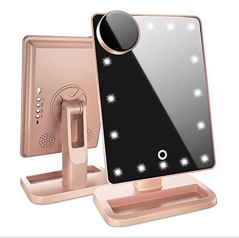 Touch Screen Makeup Mirror With 20 LED Light Bluetooth Music Speaker 10X Magnifying Mirrors Lights Pi-Mart
