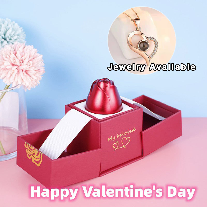Hot Valentine's Day Gifts Metal Rose Jewelry Gift Box Necklace For Wedding Girlfriend Necklace Gifts Pi-Mart