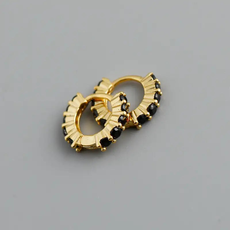 Circle-shaped Diamond Colorful Crystals Opal Zircon S925 Sterling Silver Earrings Lootquake LLC