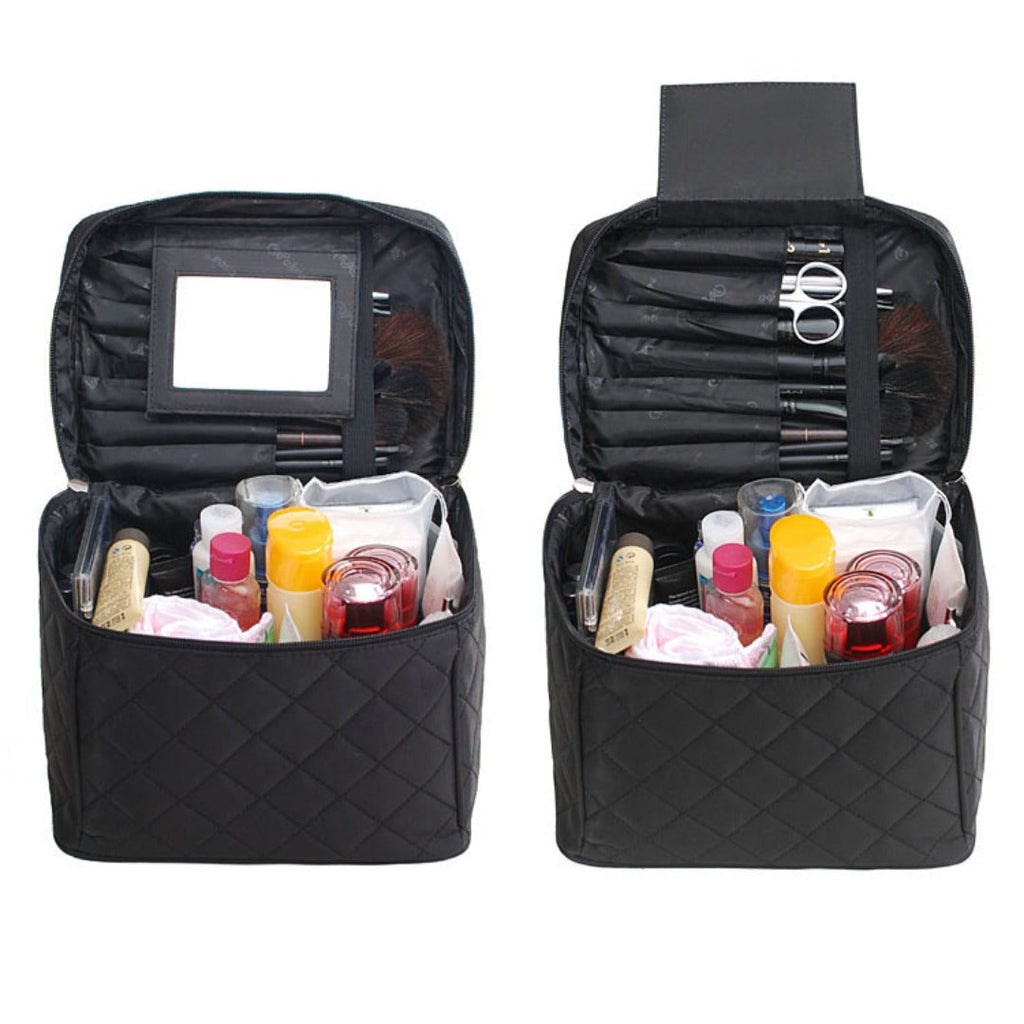 Folding mirror cosmetic bag, large capacity multi-functional toilet bag, travel waterproof storage bag, - SJB-DIAMOND ELITES