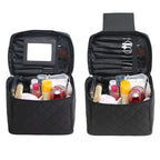 Folding mirror cosmetic bag, large capacity multi-functional toilet bag, travel waterproof storage bag, - SJB-DIAMOND ELITES