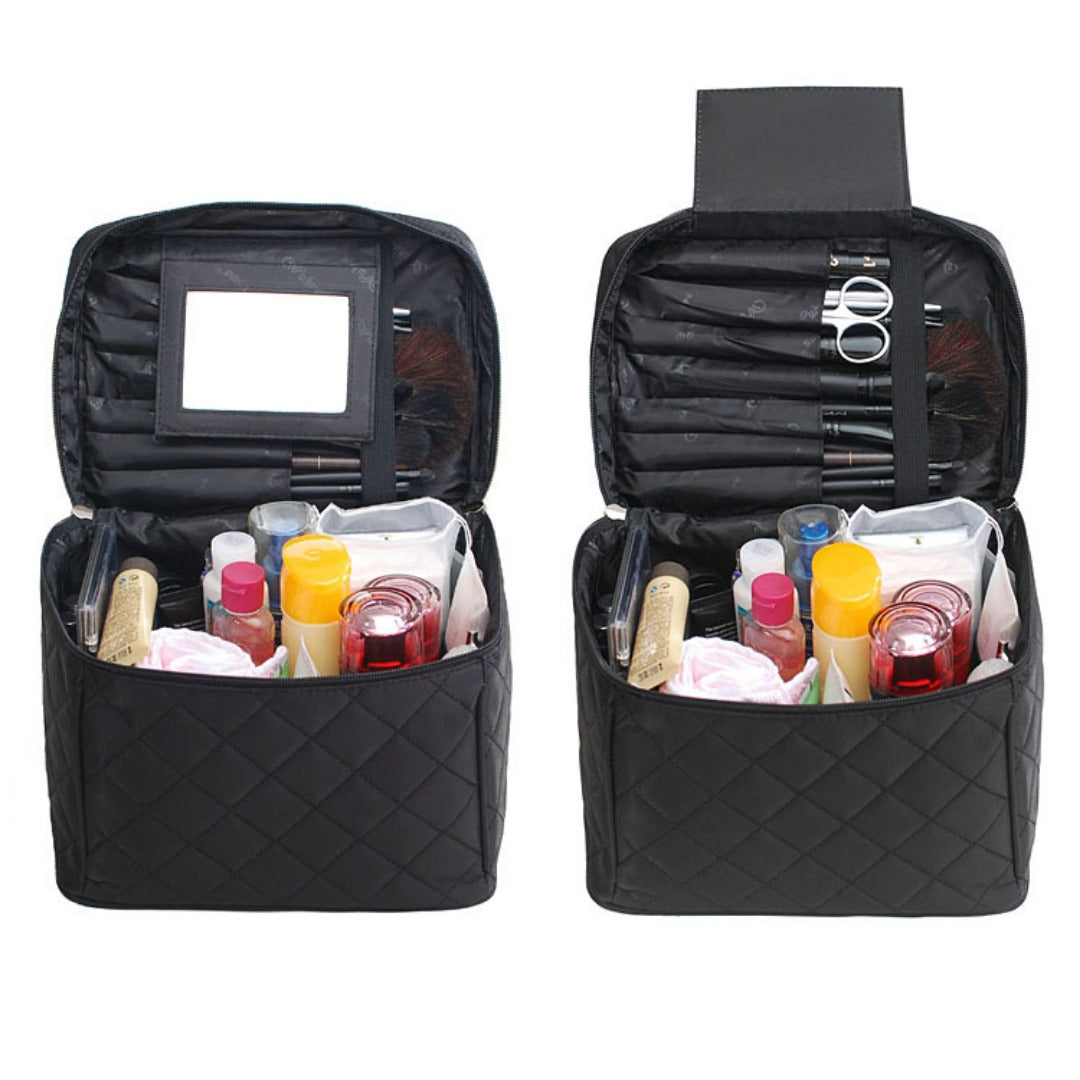 Folding mirror cosmetic bag, large capacity multi-functional toilet bag, travel waterproof storage bag, - SJB-DIAMOND ELITES