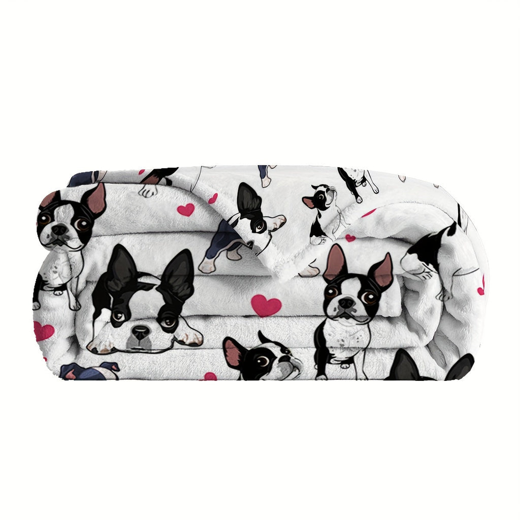 1pc Super Soft Cute Dog Fleece Blanket - Ultra-Cozy, Lightweight & Warm - Premium Flannel Throw for Couch, Bed & Sofa - Stylish Living Room Decor Accent Lootquake LLC