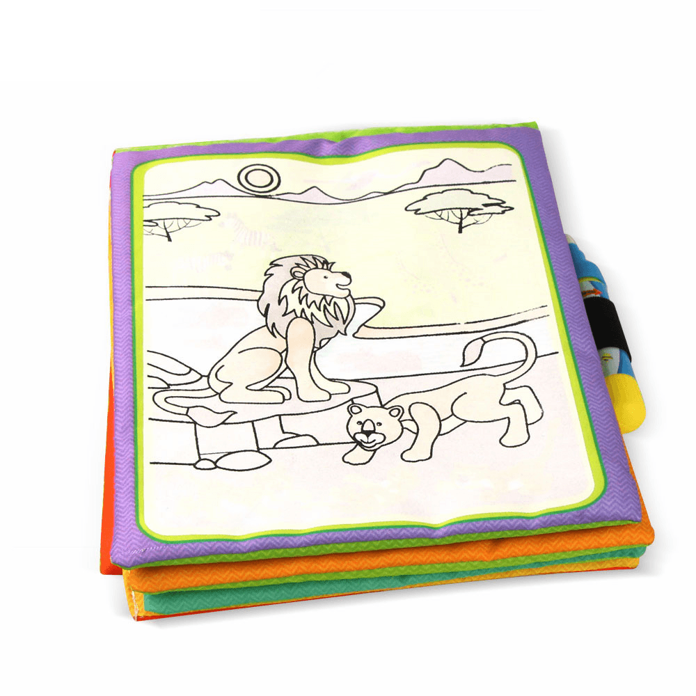 Modern Coloring Magic Water Drawing Book With Pen For Kids and Baby Educational Toy Animals Painting Writing Doodle Cloth Book Kids Drawing Board - SJB-DIAMOND ELITES
