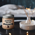 Morning Brew Rich Coffee & Vanilla Scented Candle, Hand-Poured Soy Wax, Single-Wick, Resin Jar with Glitter Embellishment, for Home Aromatherapy, Stress Relief, Decorative Gift for Holidays - Christmas, Easter, Thanksgiving, Lootquake LLC