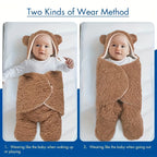 1pc Velvet Sleeping Bag, Cute Bear Shape Wrap Blanket, Christmas, Halloween, Thanksgiving Gift Lootquake LLC