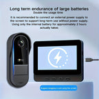 Smart Video Doorbell with HD Camera, Visual Doorbell Camera with 4.3-inch Display, Real-time Indoor Monitoring, Wide Angle, 2-Way Audio, Image & Video Recording, SD Card Local Storage, HD Night Vision, Battery/USB Dual Power, Lootquake LLC