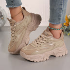 Mesh Breathable White Shoes Thick Bottom Heighten Casual Shoes Sports Women's Shoes Pi-Mart