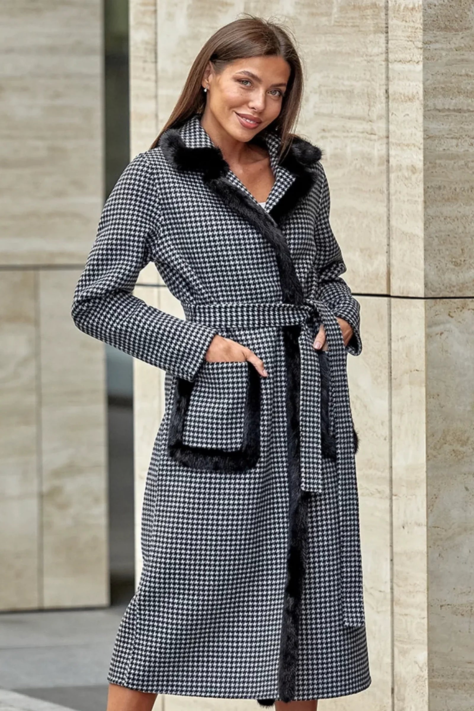 Genuine Scandinavian Mink Fur Trim Wool Coat Alaska® Outerwear Company