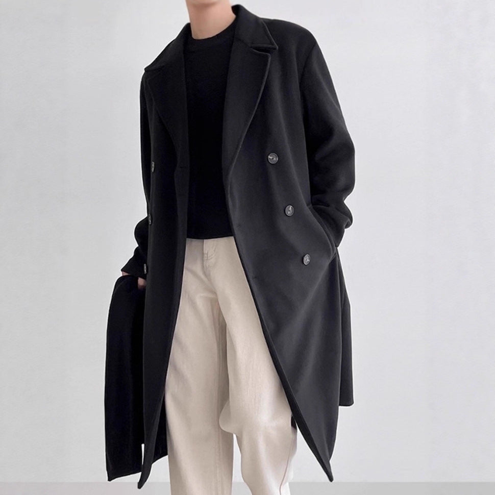 Men's Wool Overcoat, Thick And Loose Wool Jacket Pi-Mart