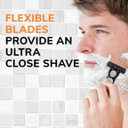 BIC Flex 4 Refillable Razors for Men, 4 Blade, 1 Handle + 4 Cartridges, 5 Piece Set