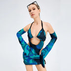 Hanging Neck Sleeve Sleeve -back Low Waist Bag Hip Skirt Suite - SJB-DIAMOND ELITES