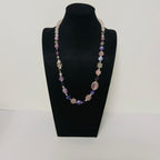 Handmade Premium Crystal Necklace |  Artisan Woven Jewelry with Alloy Accents  | Elegant Sparkling Statement Necklace for Women (MAC345)