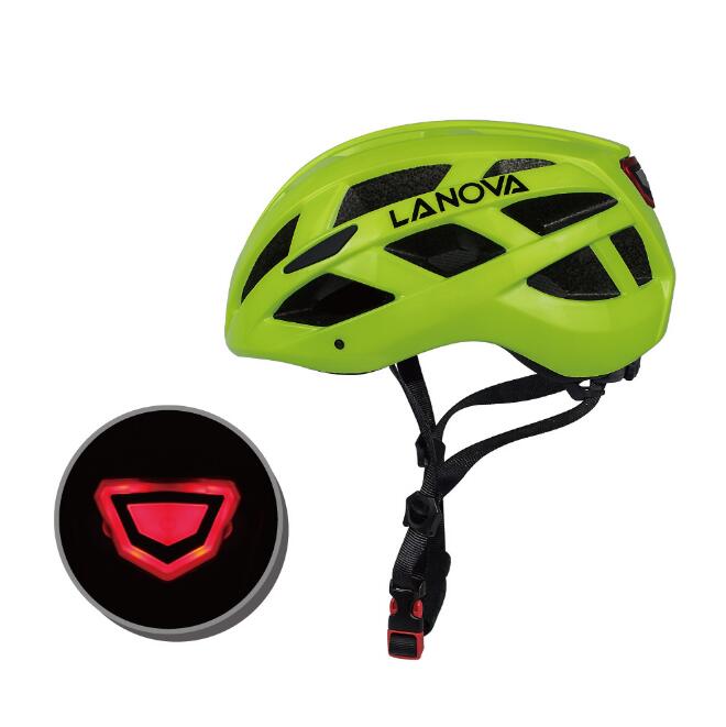 Male and female one-piece bicycle riding helmet with light Lootquake LLC