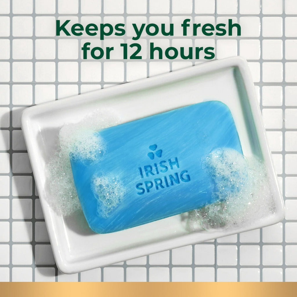 Irish Spring Icy Blast Bar Soap for Men, Mens Bar Soap, 12 Pack, 3.7 oz Soap Bars
