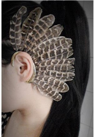 Vintage Boho Feather Clip Earring