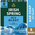 Irish Spring Icy Blast Bar Soap for Men, Mens Bar Soap, 8 Pack, 3.7 Oz Soap Bars