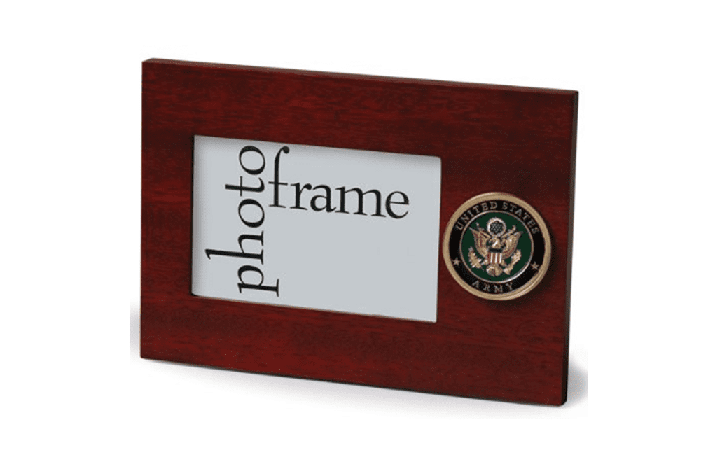 US Army Medallion Desktop Landscape Picture Frame - 4 x 6 Inch. The Military Gift Store