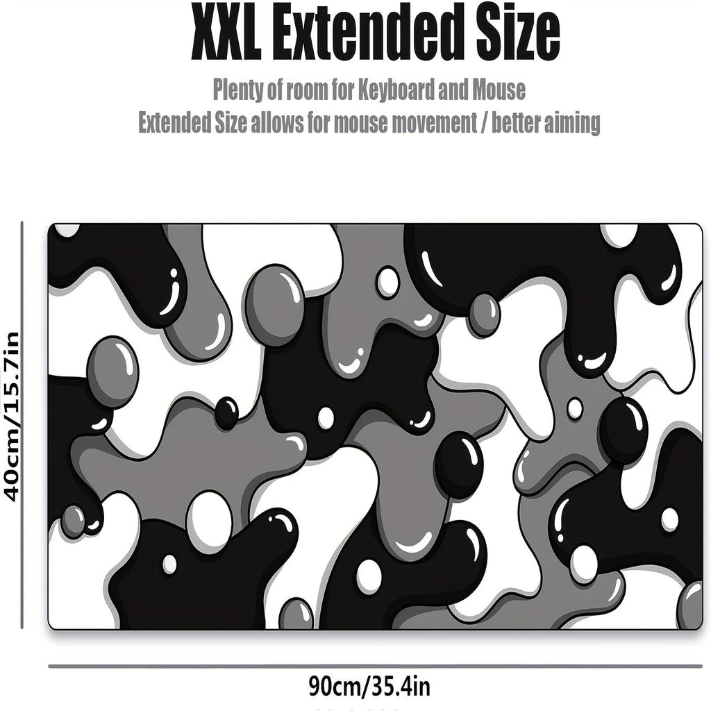 Professional Craftsman Gaming Mouse Pad - Large, Extra-Large, XXL Black & White Camouflage Design, Stain-Resistant & Non-Slip Rubber Base with Durable, Odor-Free Surface - Ideal for Gamers, Mouse Pad Gaming Lootquake LLC