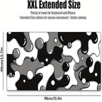 Professional Craftsman Gaming Mouse Pad - Large, Extra-Large, XXL Black & White Camouflage Design, Stain-Resistant & Non-Slip Rubber Base with Durable, Odor-Free Surface - Ideal for Gamers, Mouse Pad Gaming Lootquake LLC