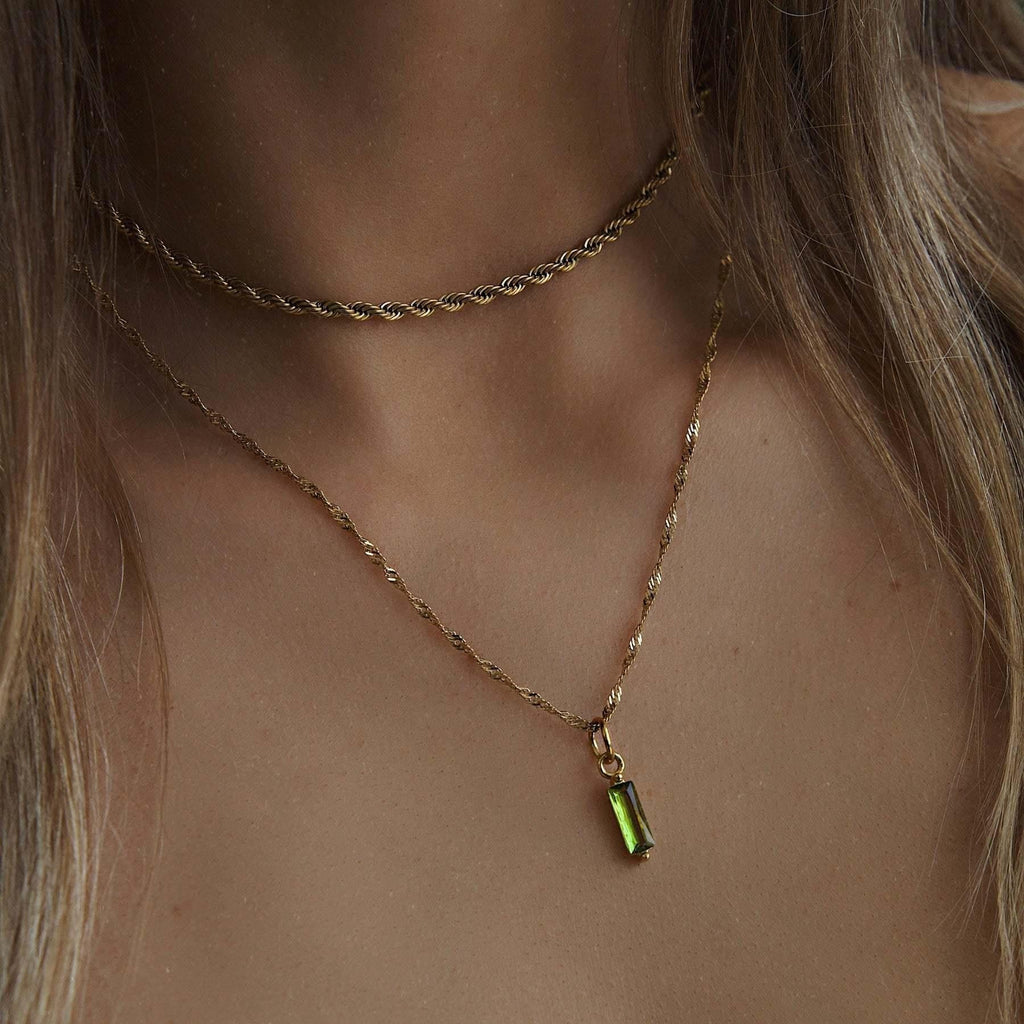 Color Twelve Birthstone Necklace Electroplating Pi-Mart