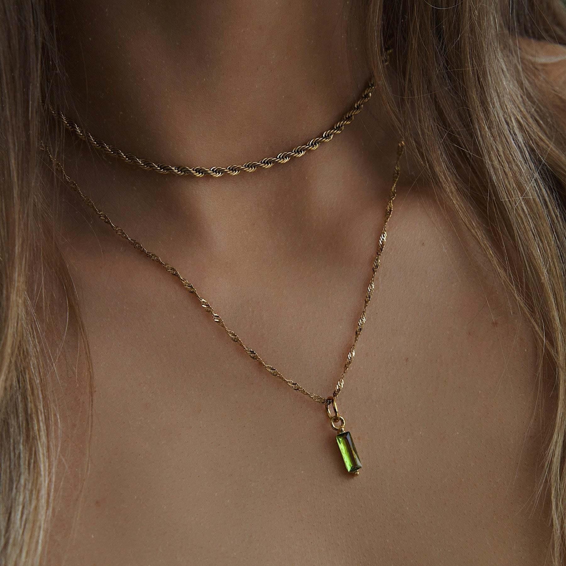 Color Twelve Birthstone Necklace Electroplating Pi-Mart