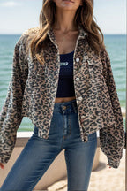 Lightweight Leopard Button Down Long Sleeve Jacket Bold & Trendy Luxury Print Outerwear Stevvex
