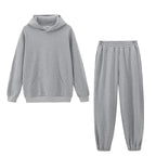 Women's Hoodie And Sweatpants White Sportswear Two-piece Suit Pi-Mart