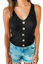 Buttoned Knit Tank - SJB-DIAMOND ELITES