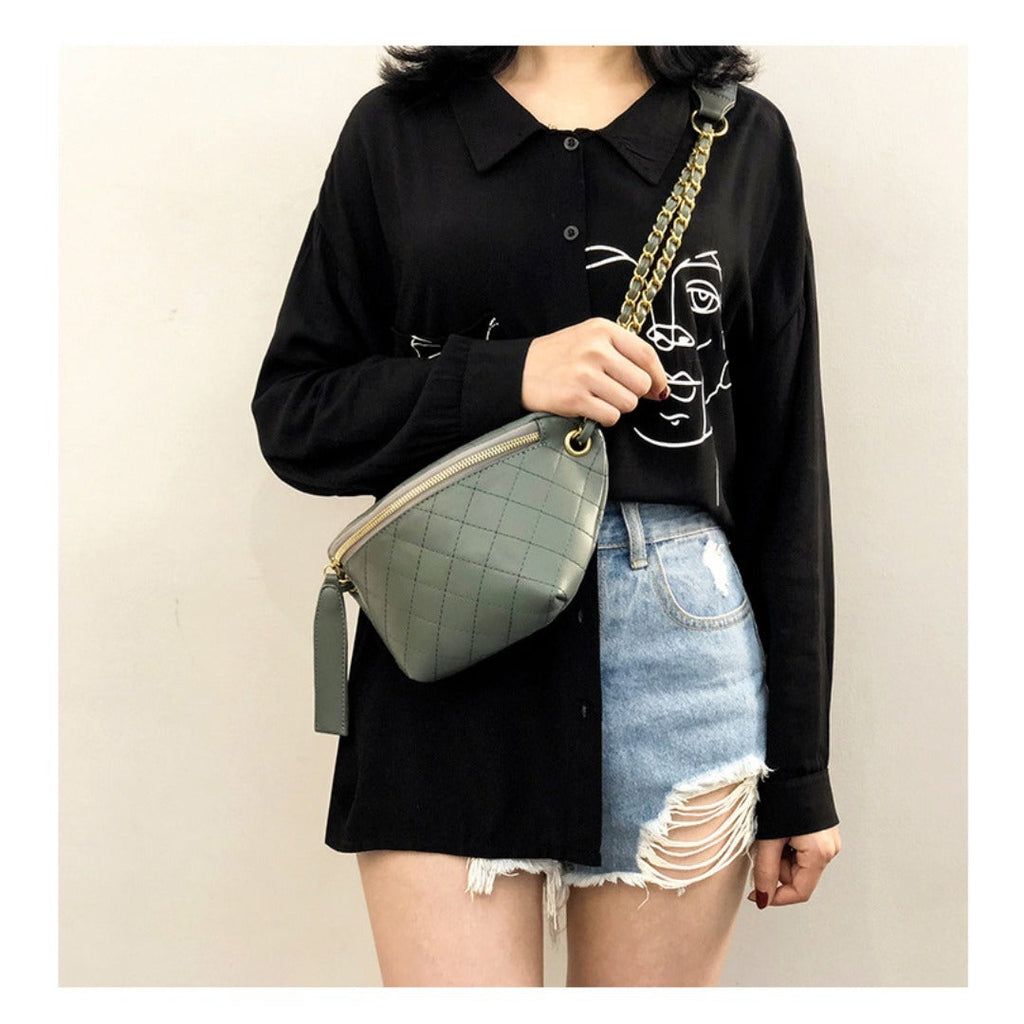 Fashionable Fanny Pack – Stylish Crossbody Chest Bag & Waist Purse for Women, Perfect for Everyday Use with Adjustable Fashion Chain - SJB-DIAMOND ELITES