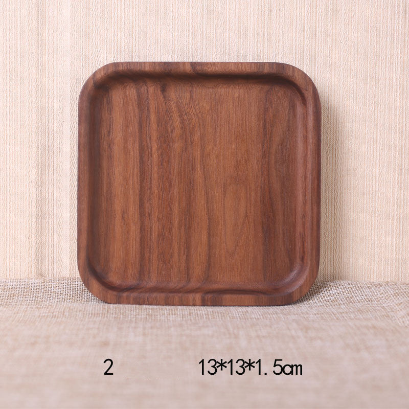Japanese Style Wooden Black Walnut Rectangular Dinner Plate Pi-Mart