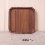 Japanese Style Wooden Black Walnut Rectangular Dinner Plate Pi-Mart