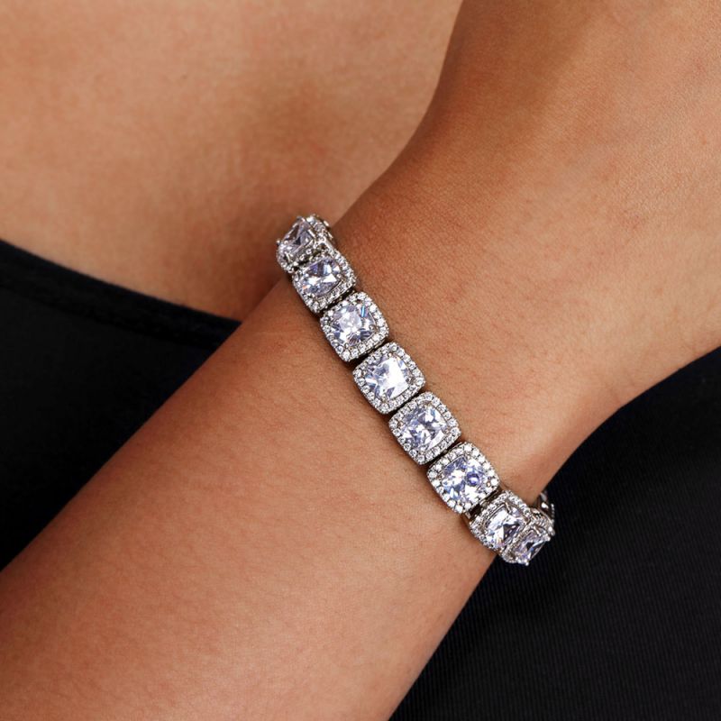 18K White Gold Tennis Bracelet Pi-Mart