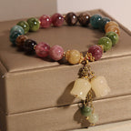 Natural Color Tourmaline Female Summer Ins Lily Pendant Bracelet Pi-Mart