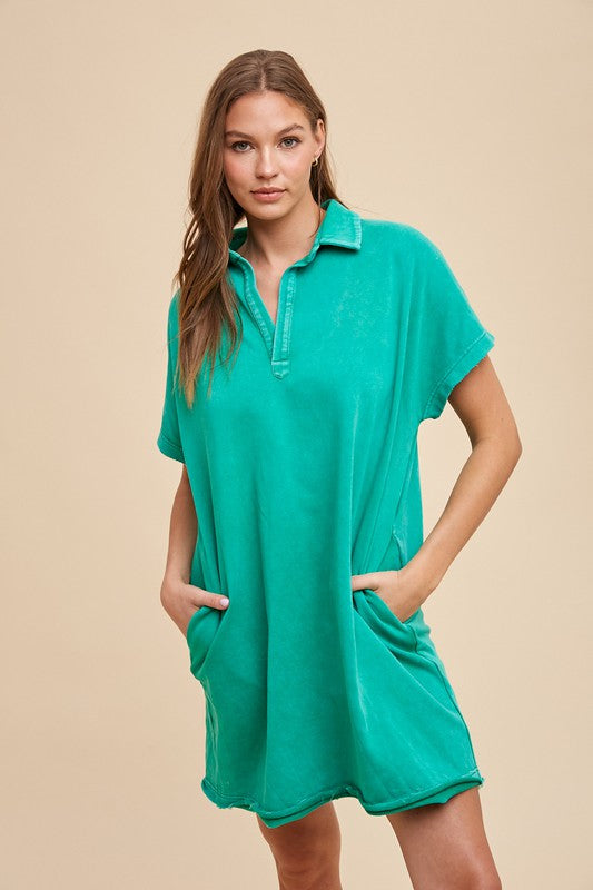 Turquoise Short Sleeve Dress Casual and Comfortable Dress For Women Stevvex