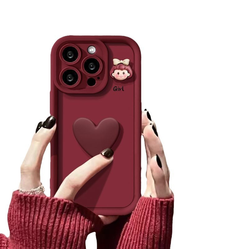 Wine Red Love Girl Phone Case Pi-Mart